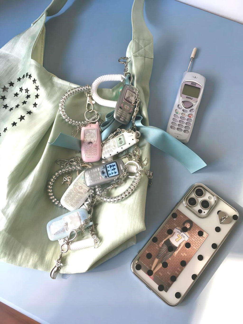 Mobile phone-shaped charm