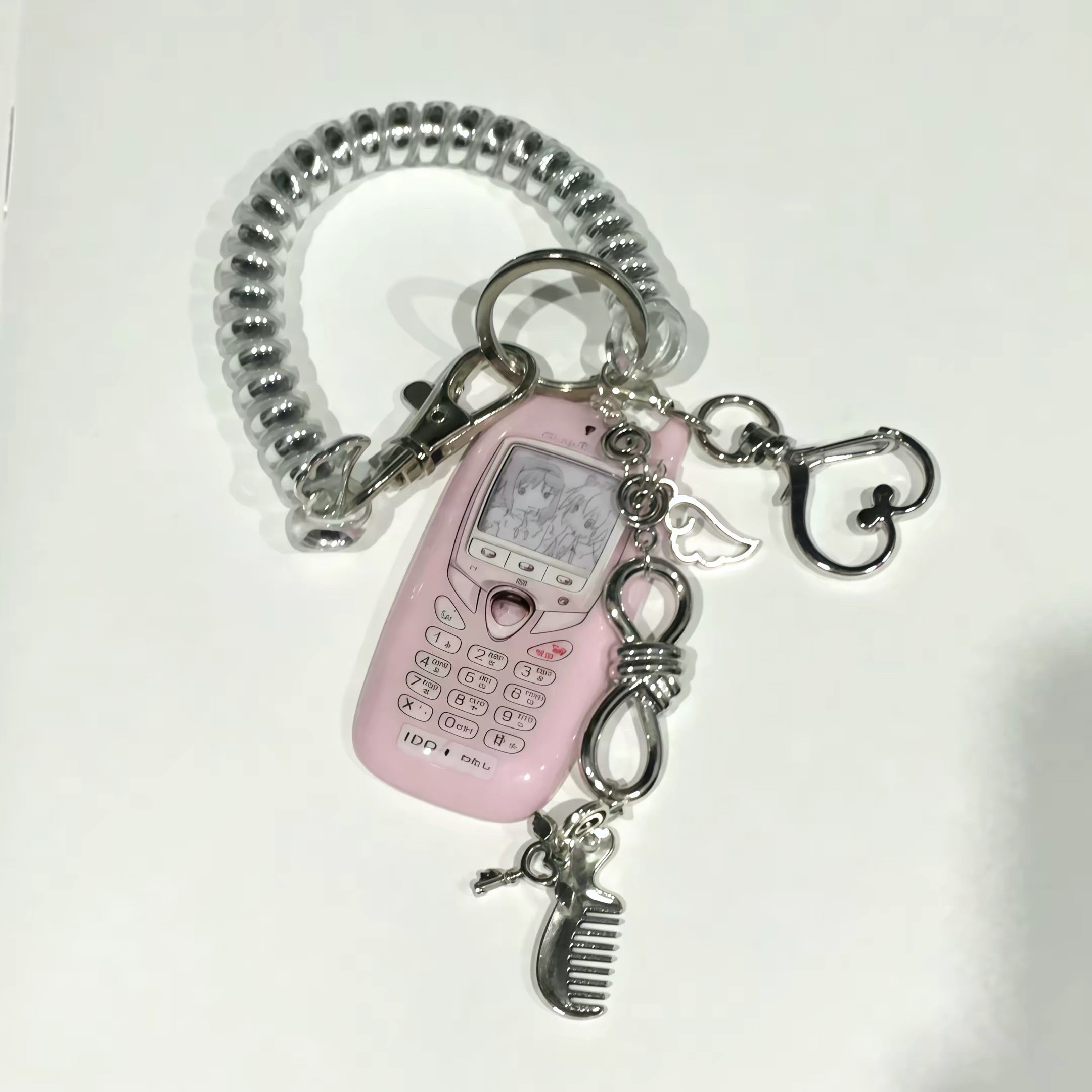 Mobile phone-shaped charm
