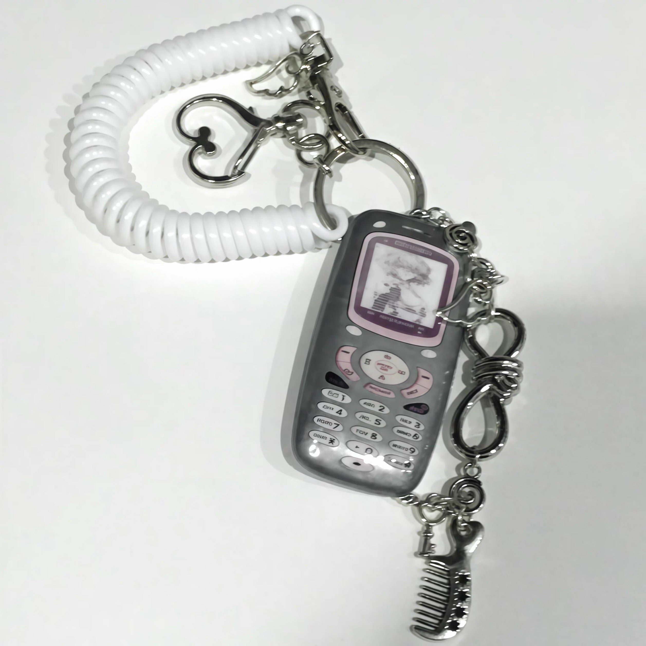 Mobile phone-shaped charm